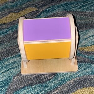 Wooden Rotating Toy Drum with mirror